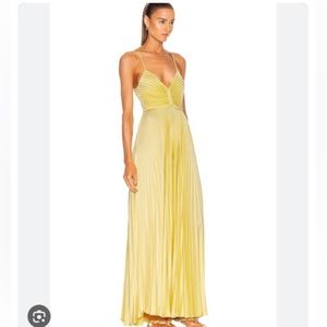 ALC Aries yellow pleated maxi dress
